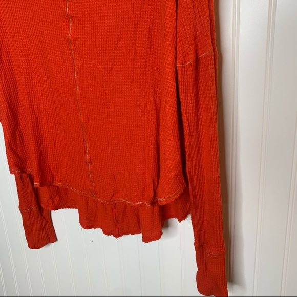 Anthropologie Saturday Sunday Red Waffle Knit Top - Picture 2 of 6